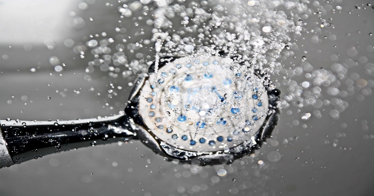 Shower head water drops