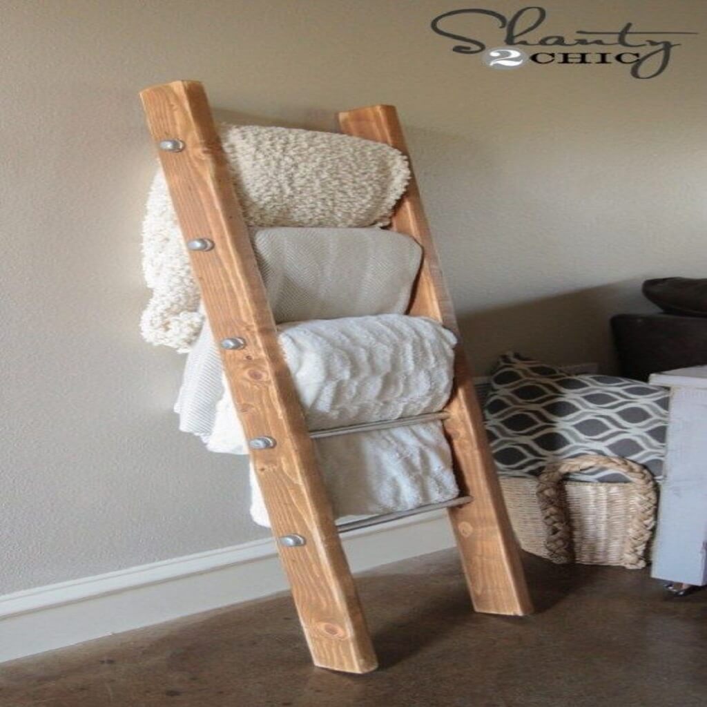 Ladder blanket rack