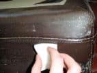 Apply the leather binder Apply the leather binder