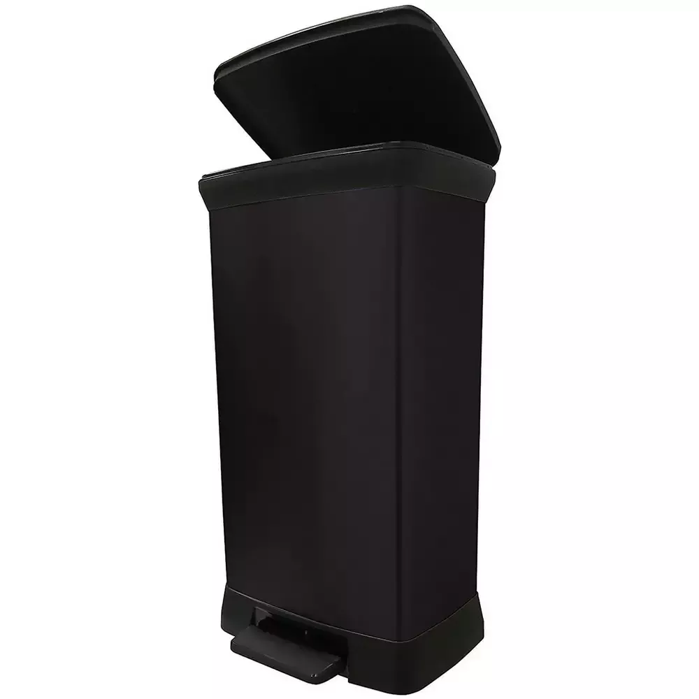 Black Lidded bin