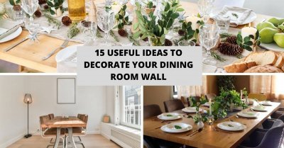 White flowers in black vase next to glass container with wine corks on dining table