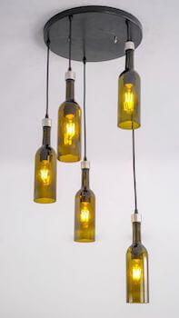 Upcycled wine bottle pendant lights Upcycled wine bottle pendant lights