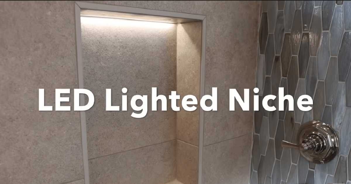 DIY LED lighted shower niche