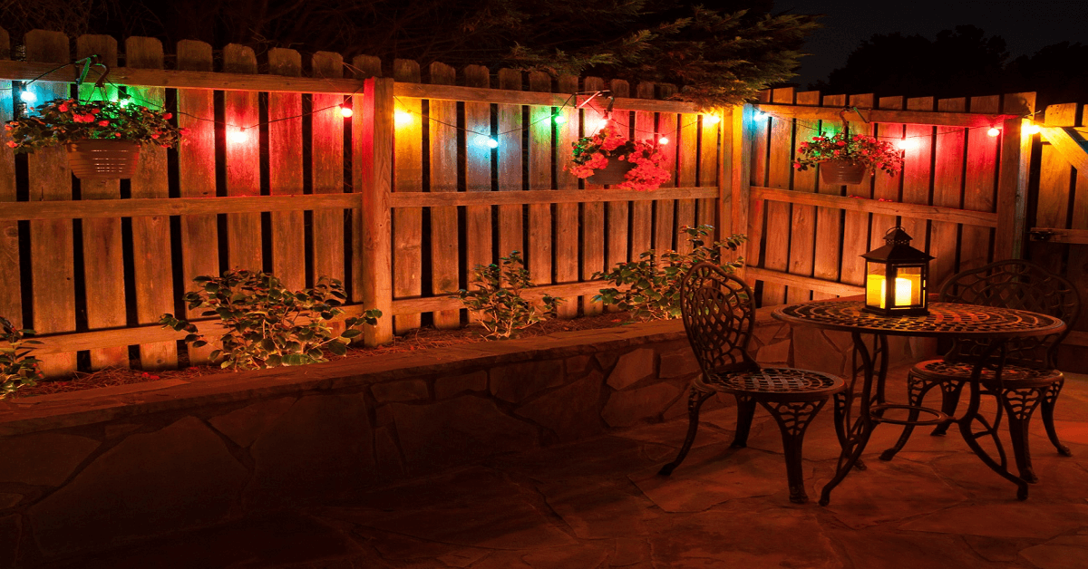 Fence With String Lights