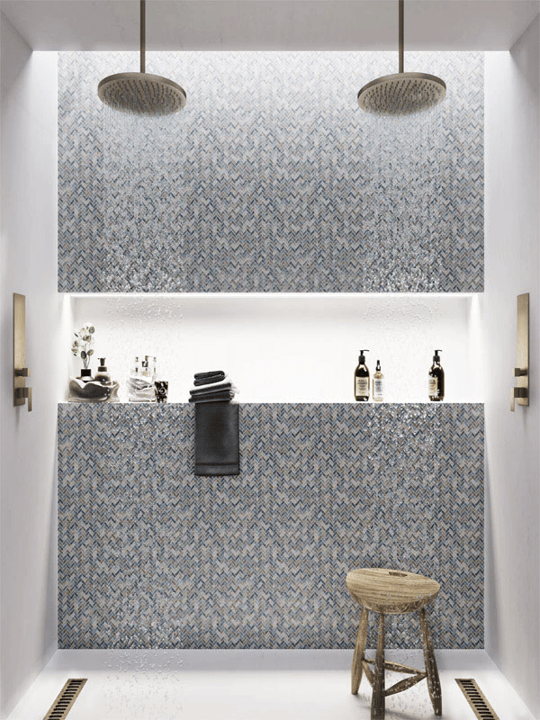 Mosaic tile shower niche Mosaic tile shower niche