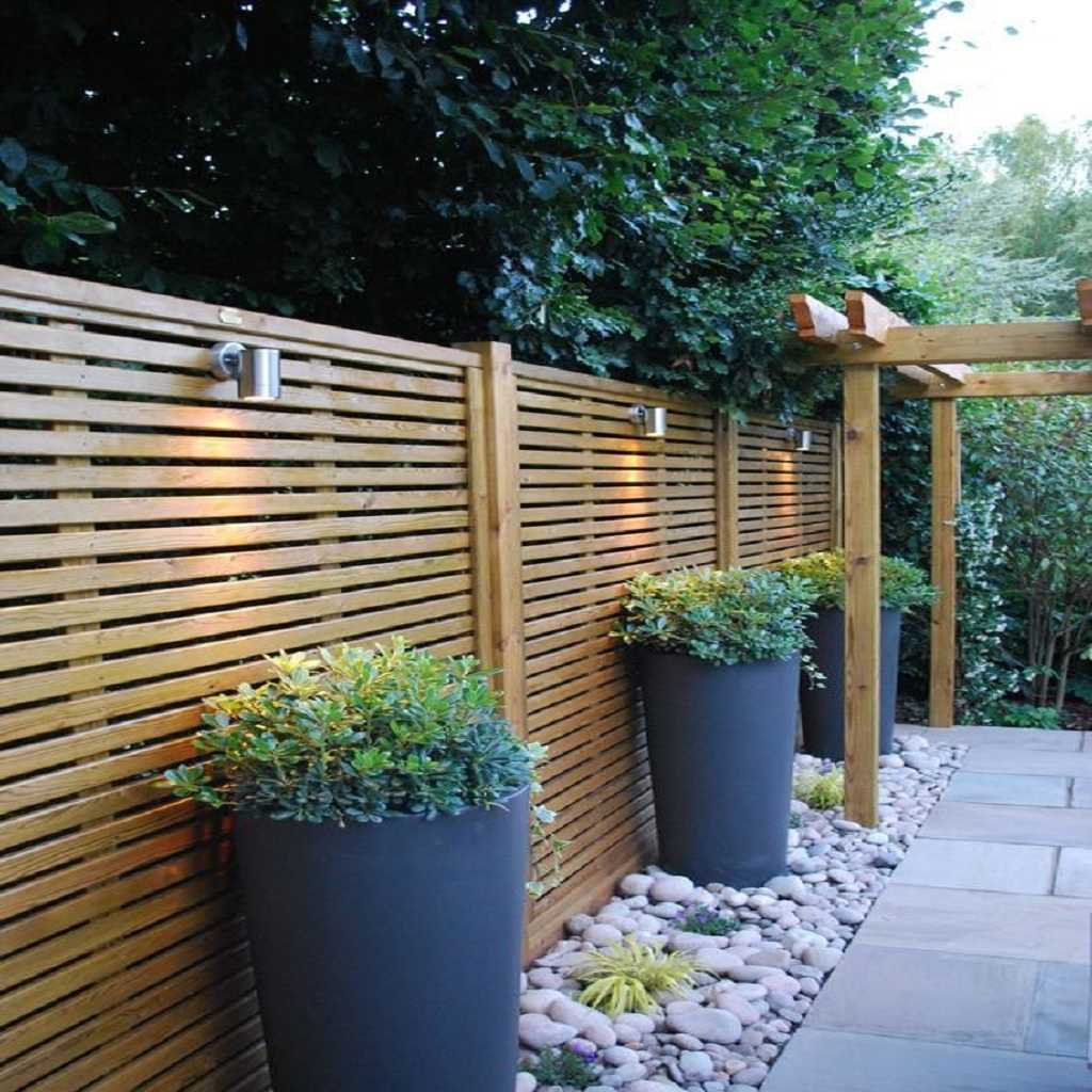 Plants, pebbles, and fencing Plants, pebbles, and fencing