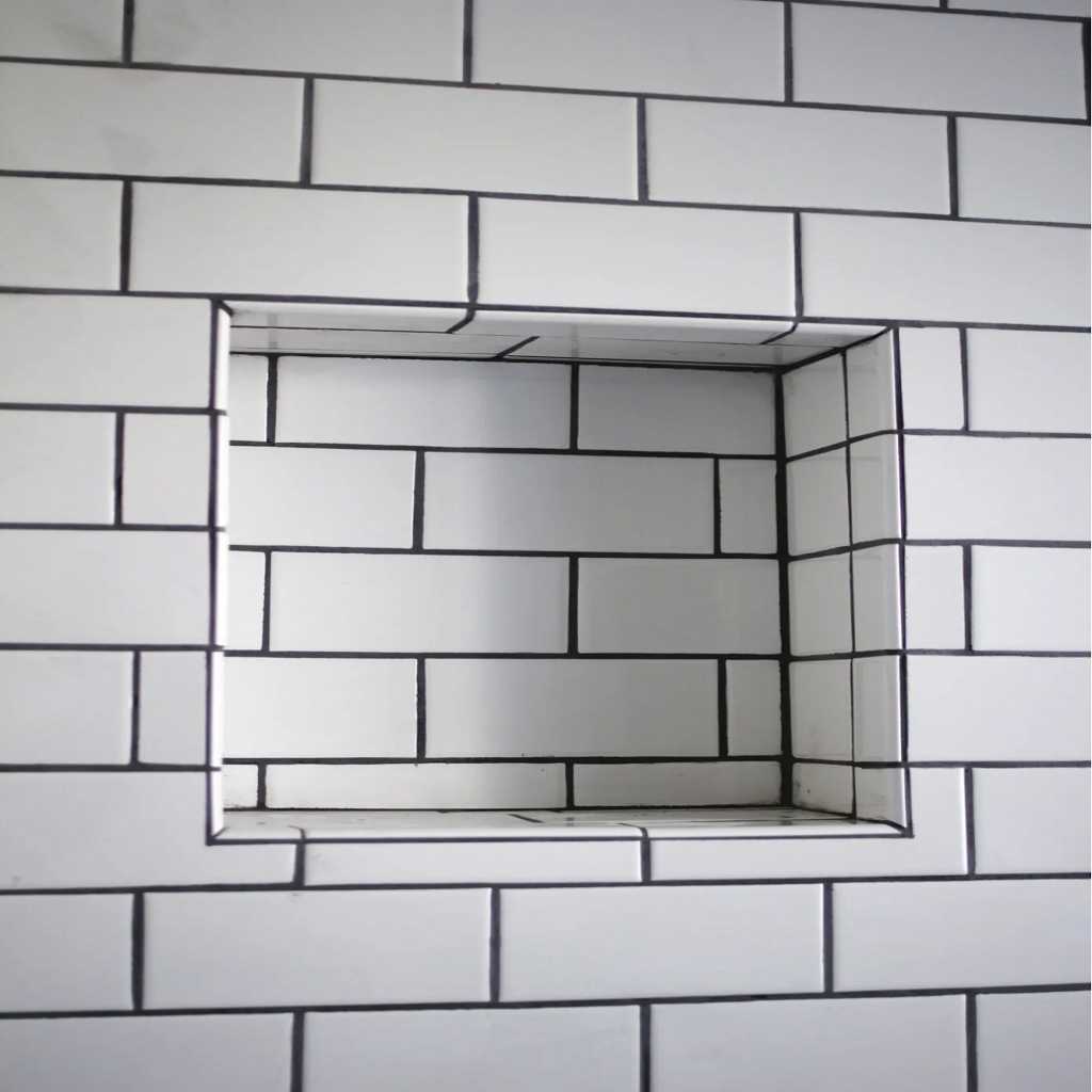 Shower niche shelf with tiles Shower niche shelf with tiles