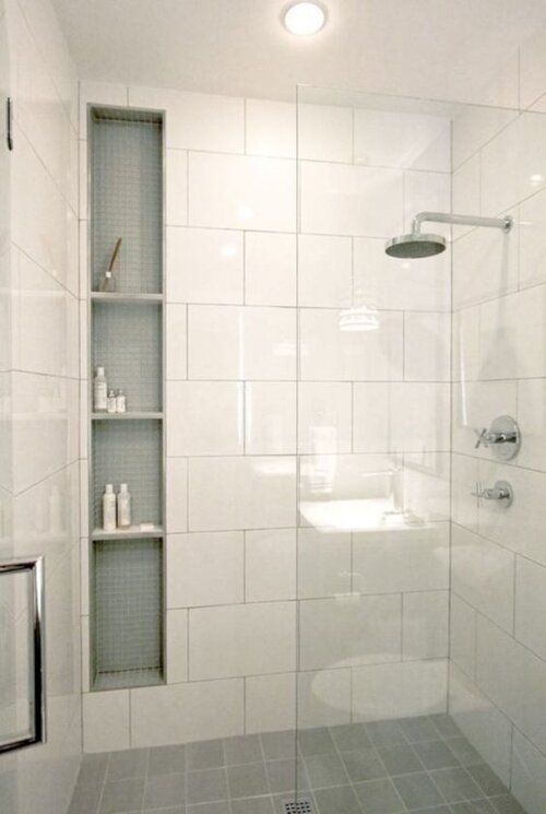 Shower shelves for tile