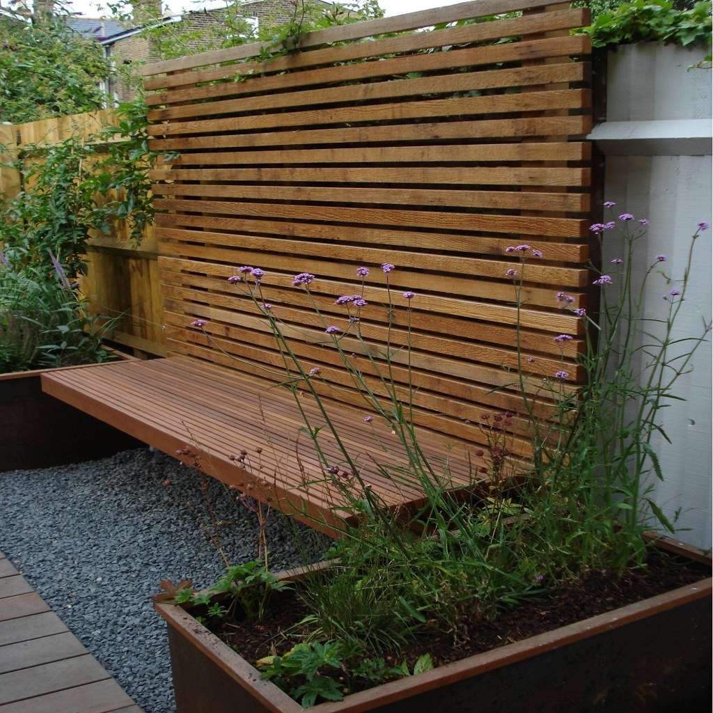 side yard wooden seat