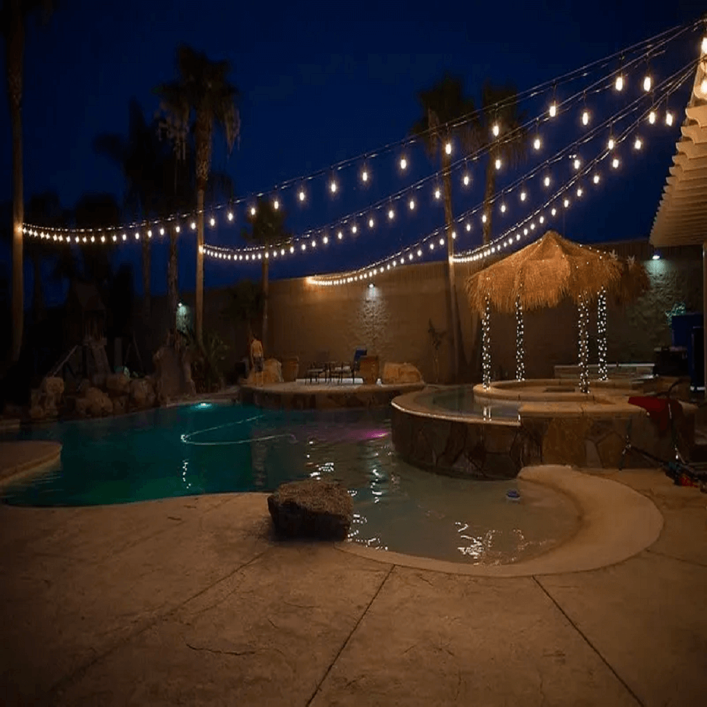 String Lights Around Your Pool