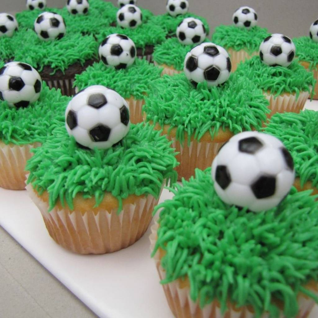 Soccer ball cupcake Soccer ball cupcake