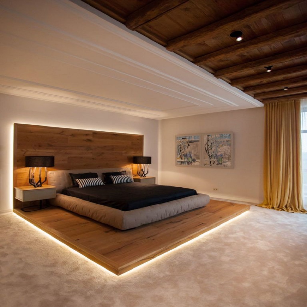 Bedroom Wooden Furniture with Lights Ideas