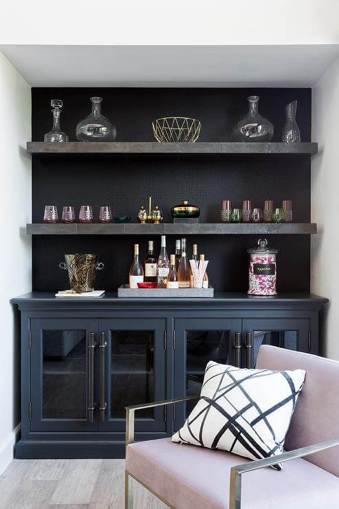 black bar shelves