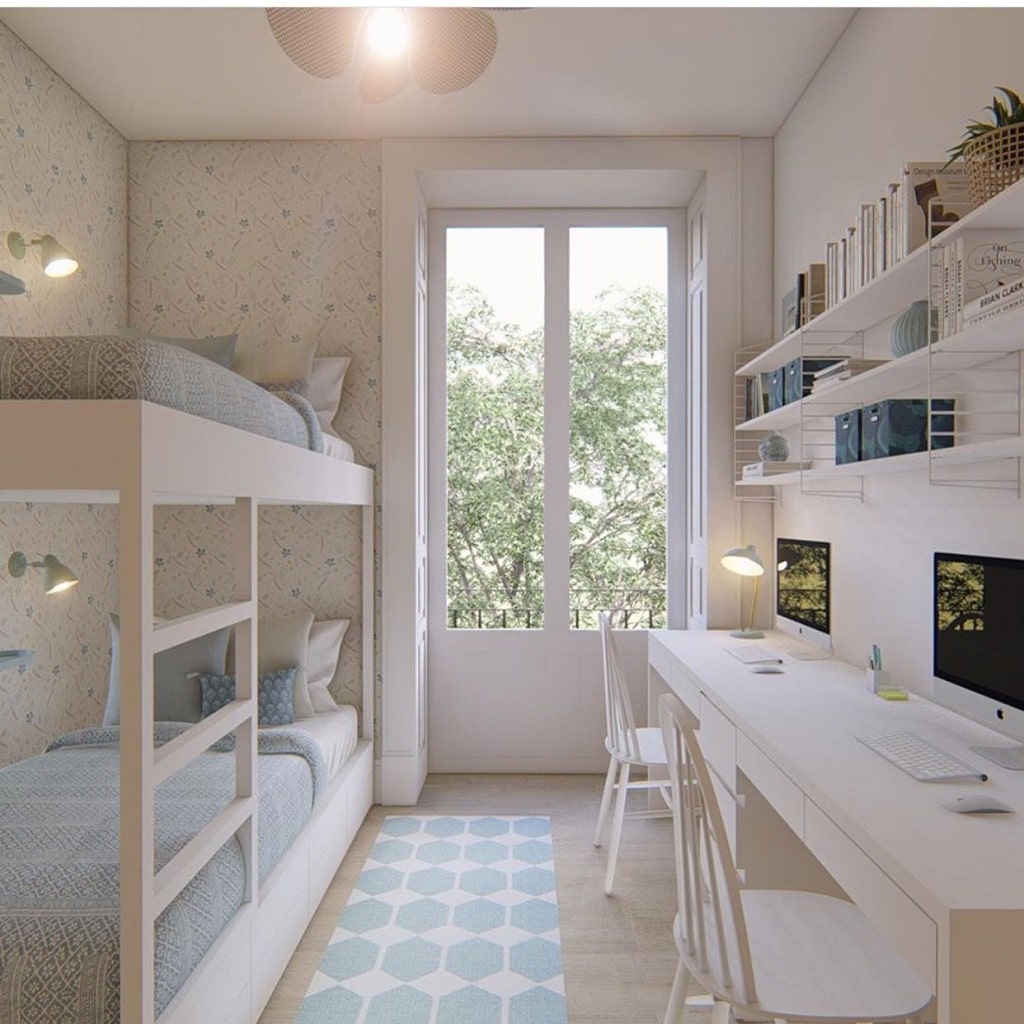 Bunk beds with a chair for reading Bunk beds with a chair for reading