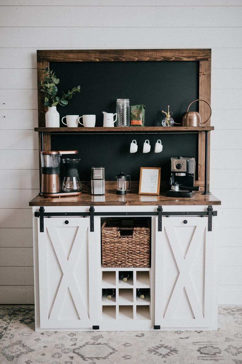 coffee nook bar shelves