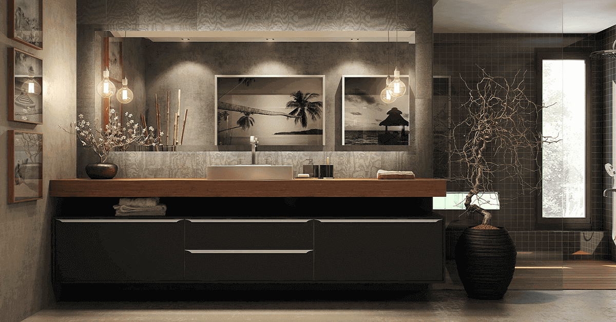Deep Black Modern Double Vanity Bathroom Ideas Deep Black Modern Double Vanity Bathroom Ideas