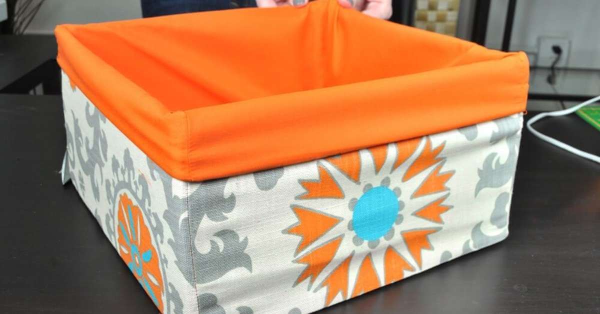 Fabric-covered bin Fabric-covered bin