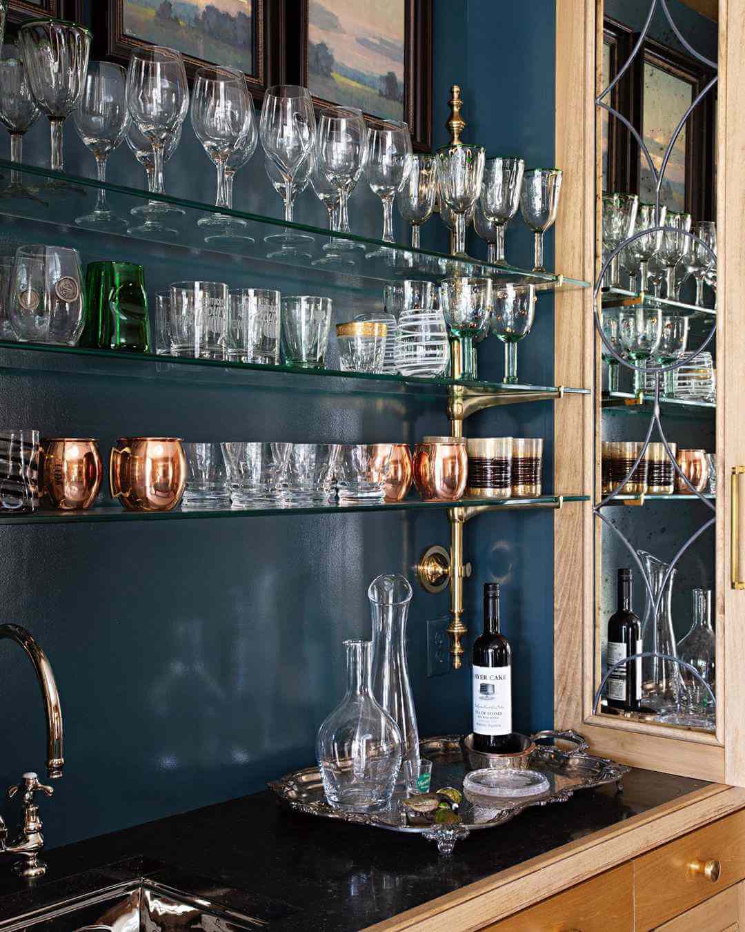 glass bar shelves