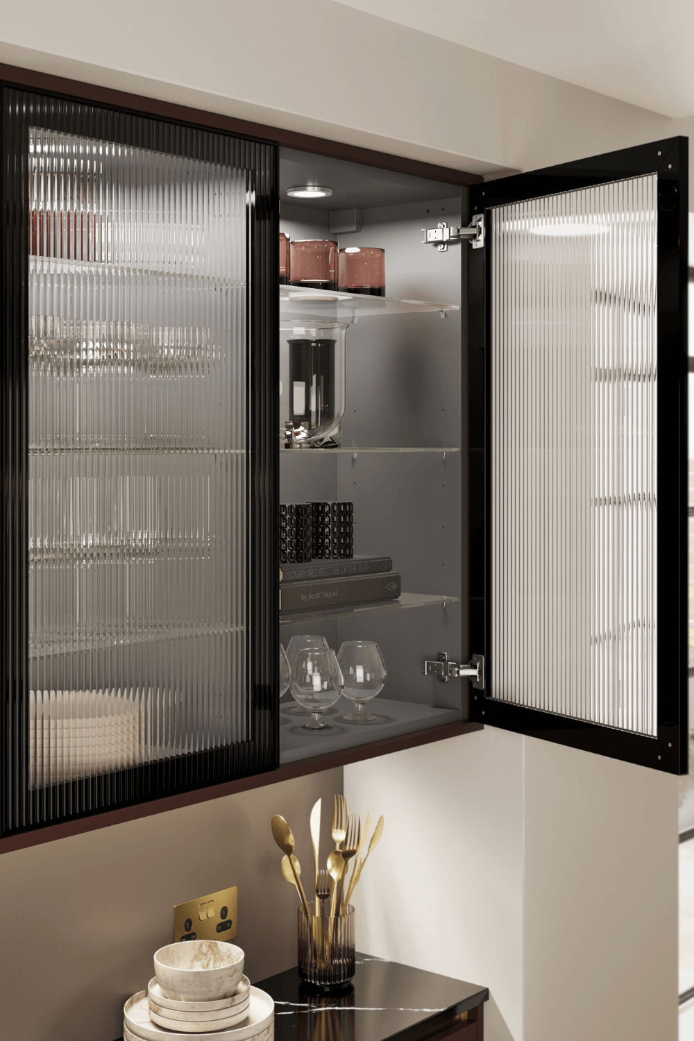 glass cabinet storage bar