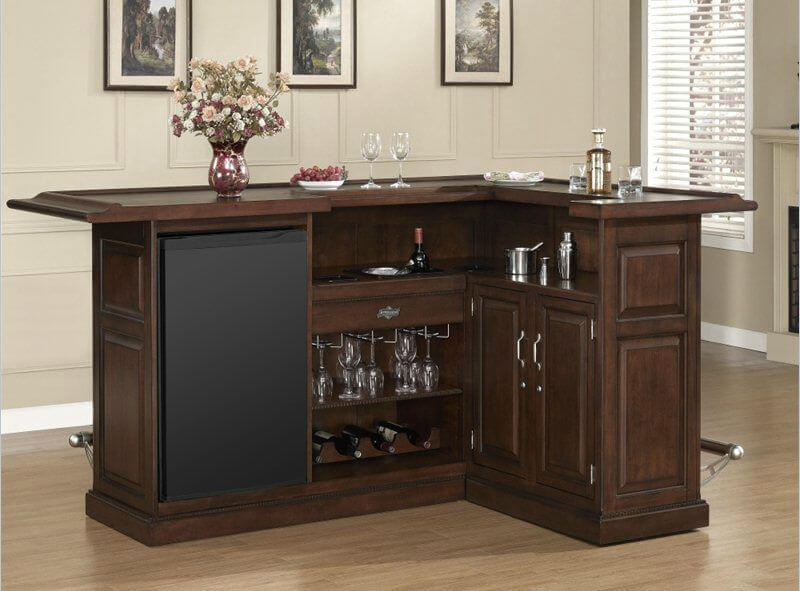 l shaped home bar