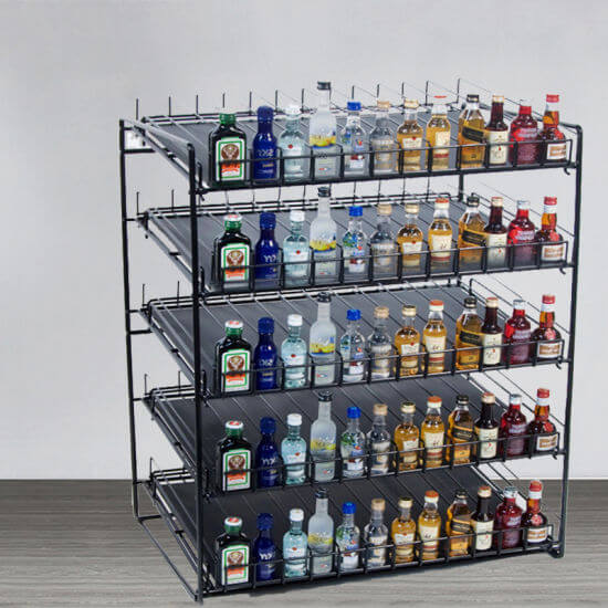 metal shelves for liquor storage