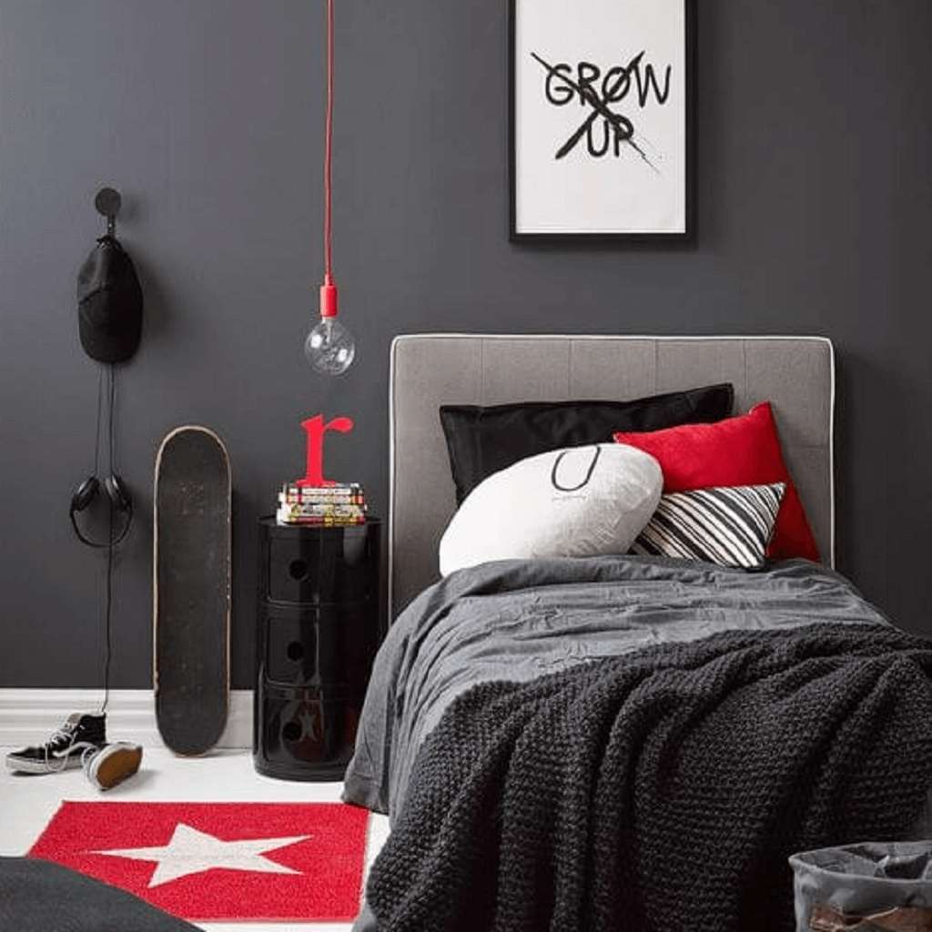 Mixture of red, black, and white Mixture of red, black, and white