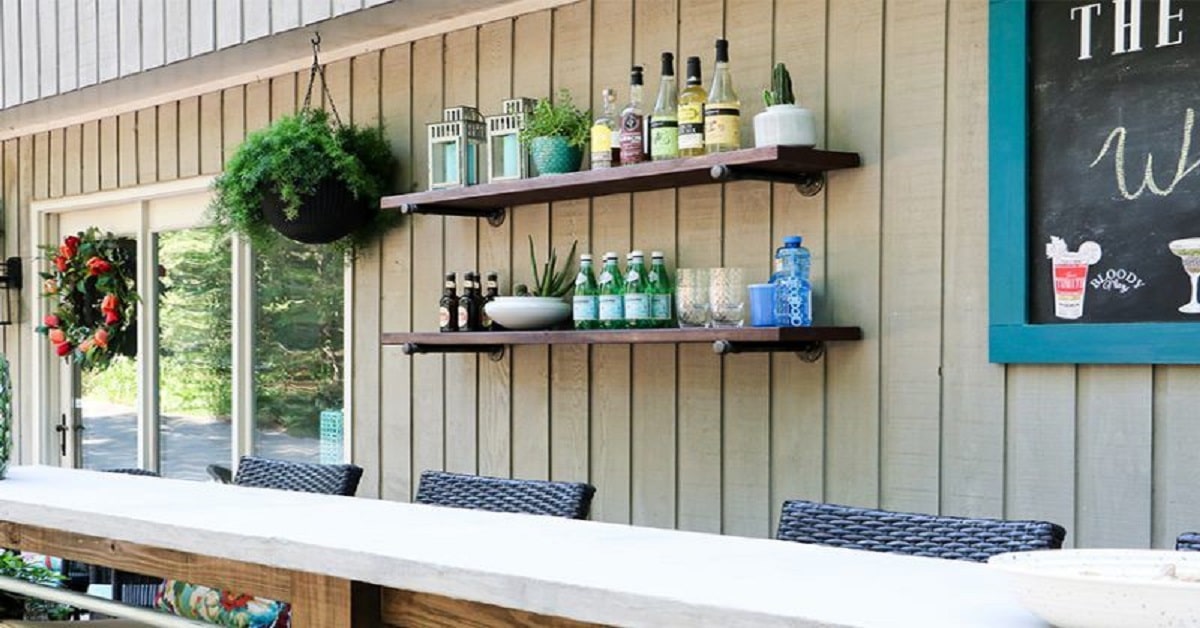 Outdoor Bar Shelf Ideas