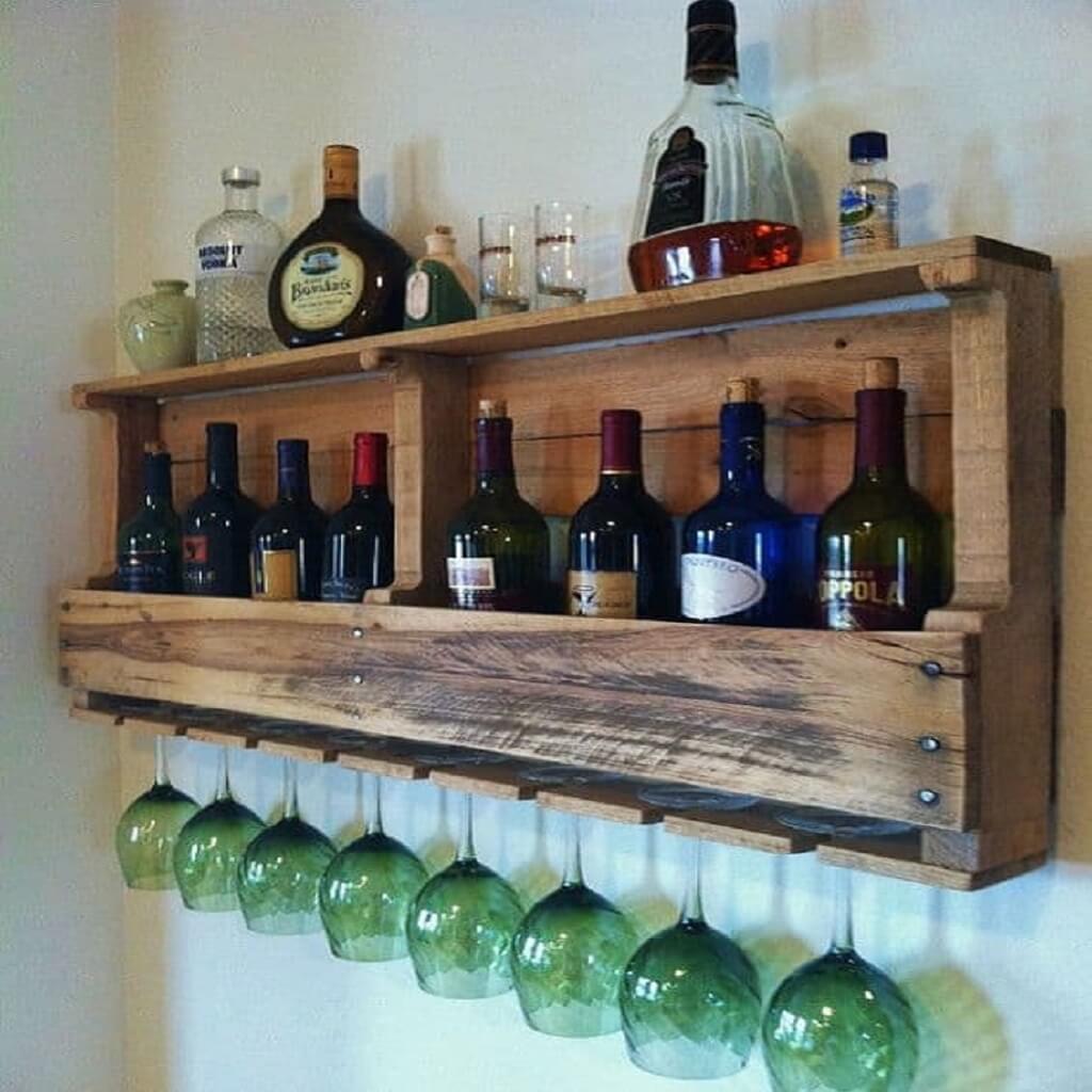 Pallet Bar Shelf Ideas