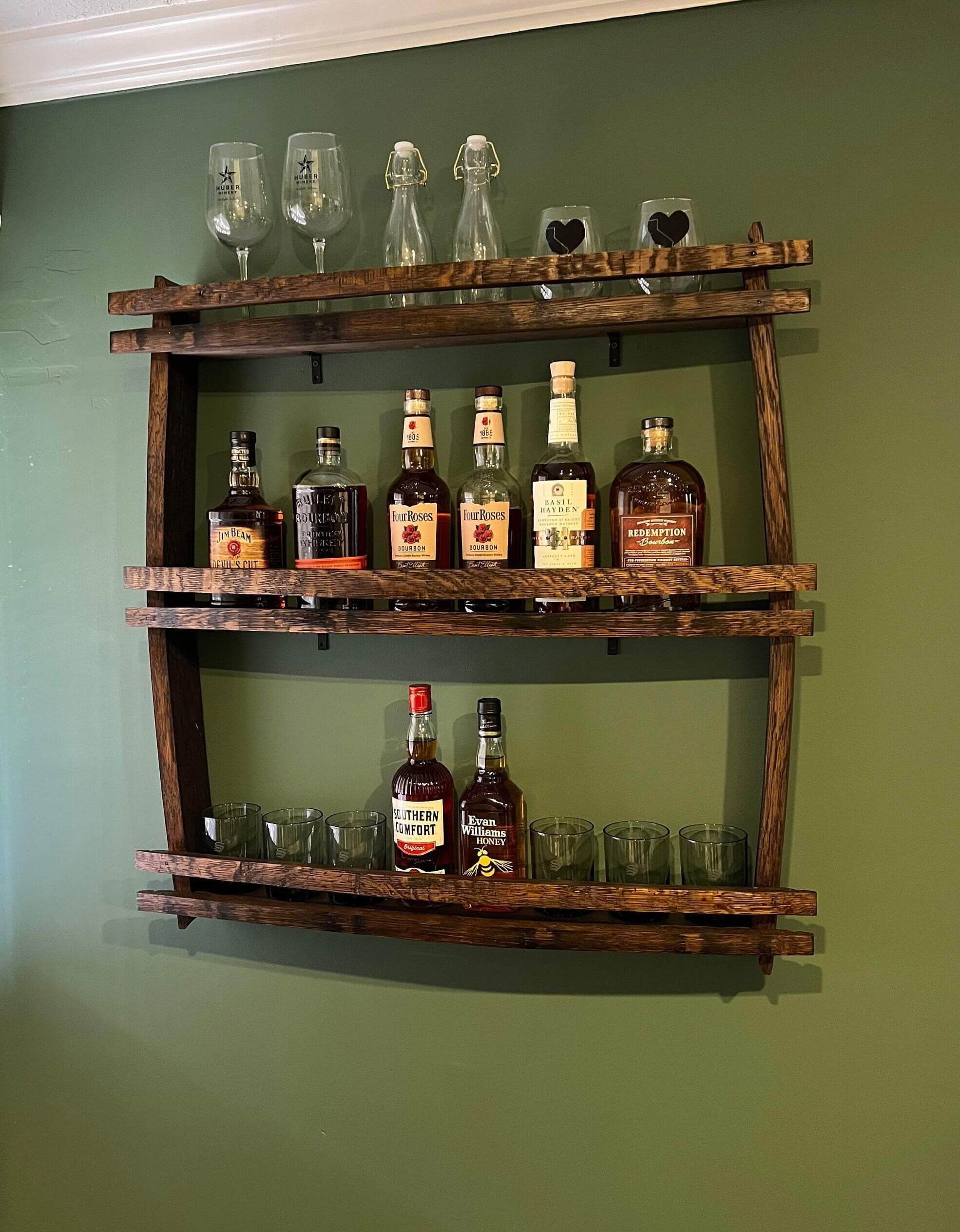 rustic farmhouse bar shelves