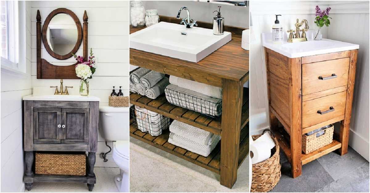 Rustic Wood DIY Bathroom Vanity Ideas
