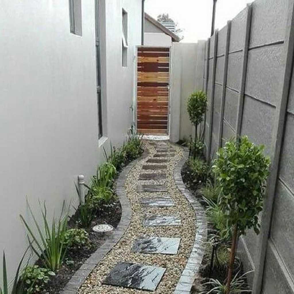 Side path with stones and gravel