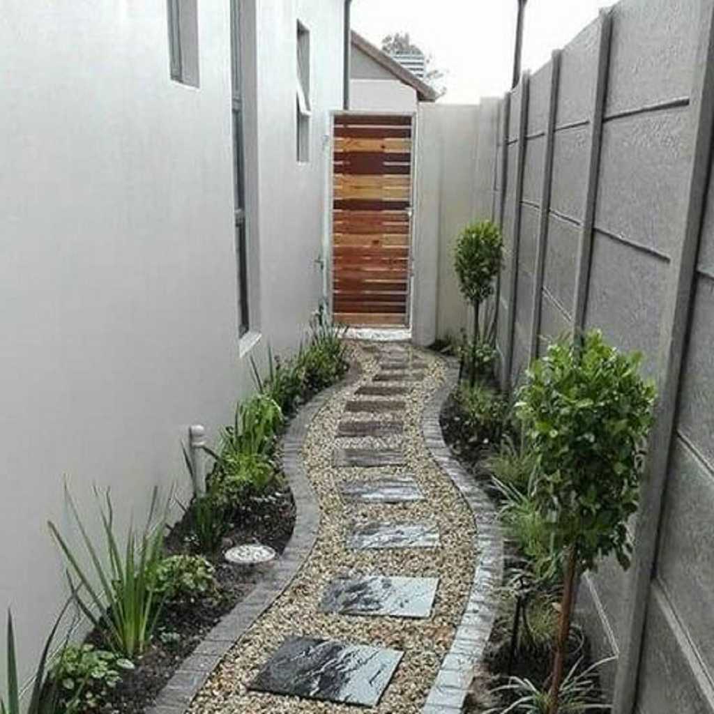 Side path with stones and gravel Side path with stones and gravel