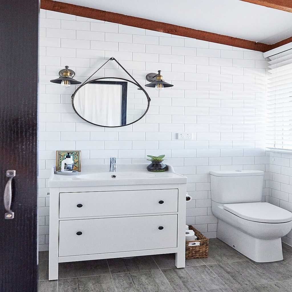 Single And DIY White Vanity Bathroom