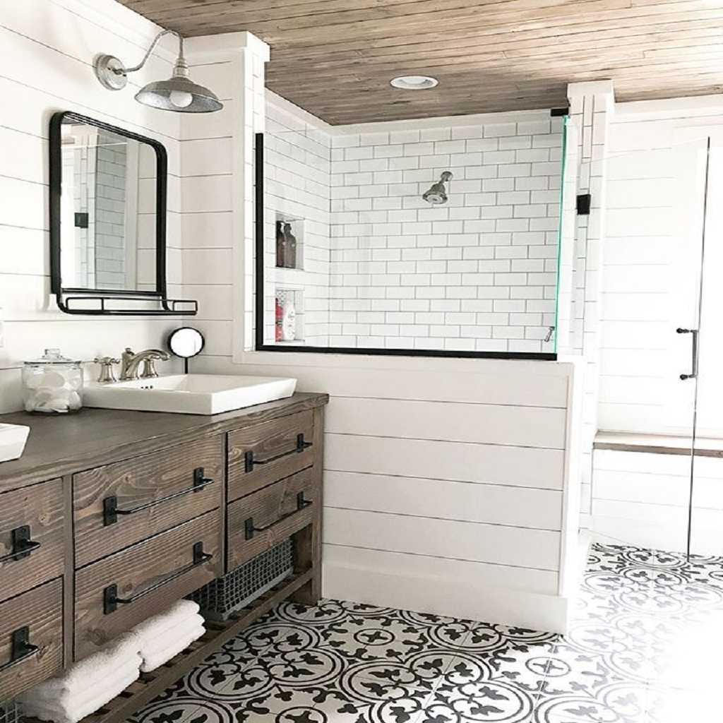 White and Rustic Stylish White Vanity Bathroom Ideas