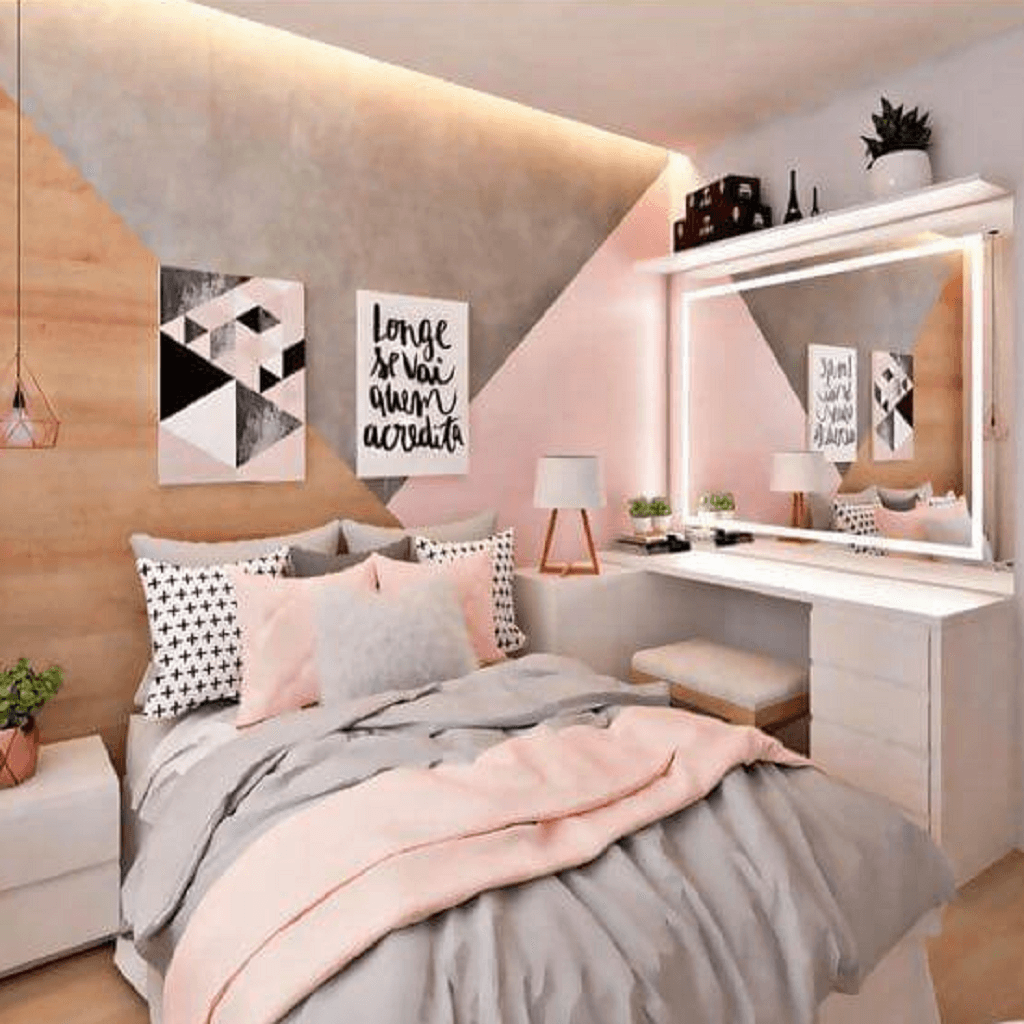 Wood and pink Wood and pink