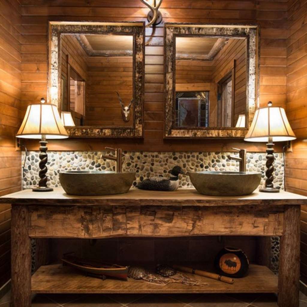 An elegant showcase of a rustic bathroom An elegant showcase of a rustic bathroom