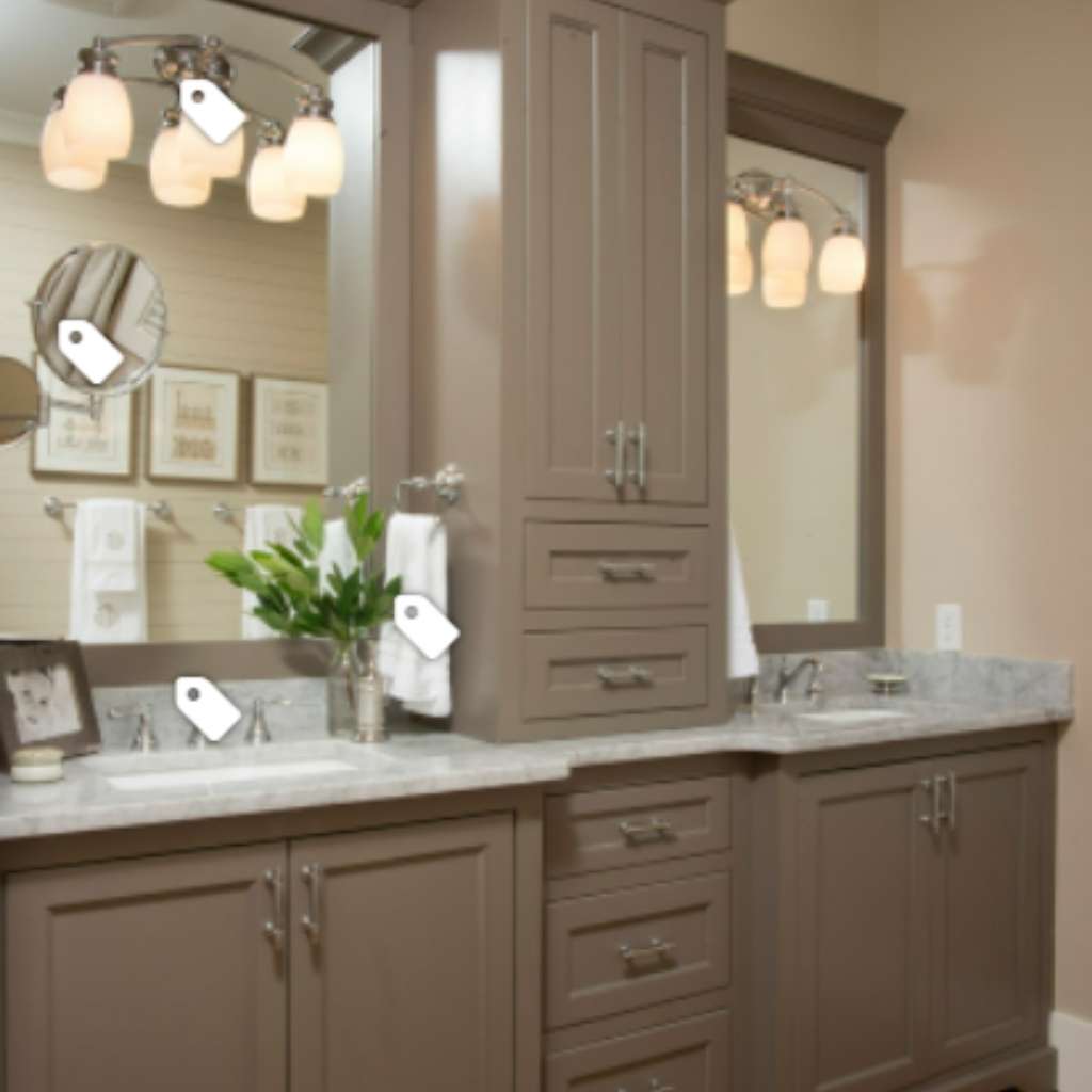 A brown-themed vanity A brown-themed vanity