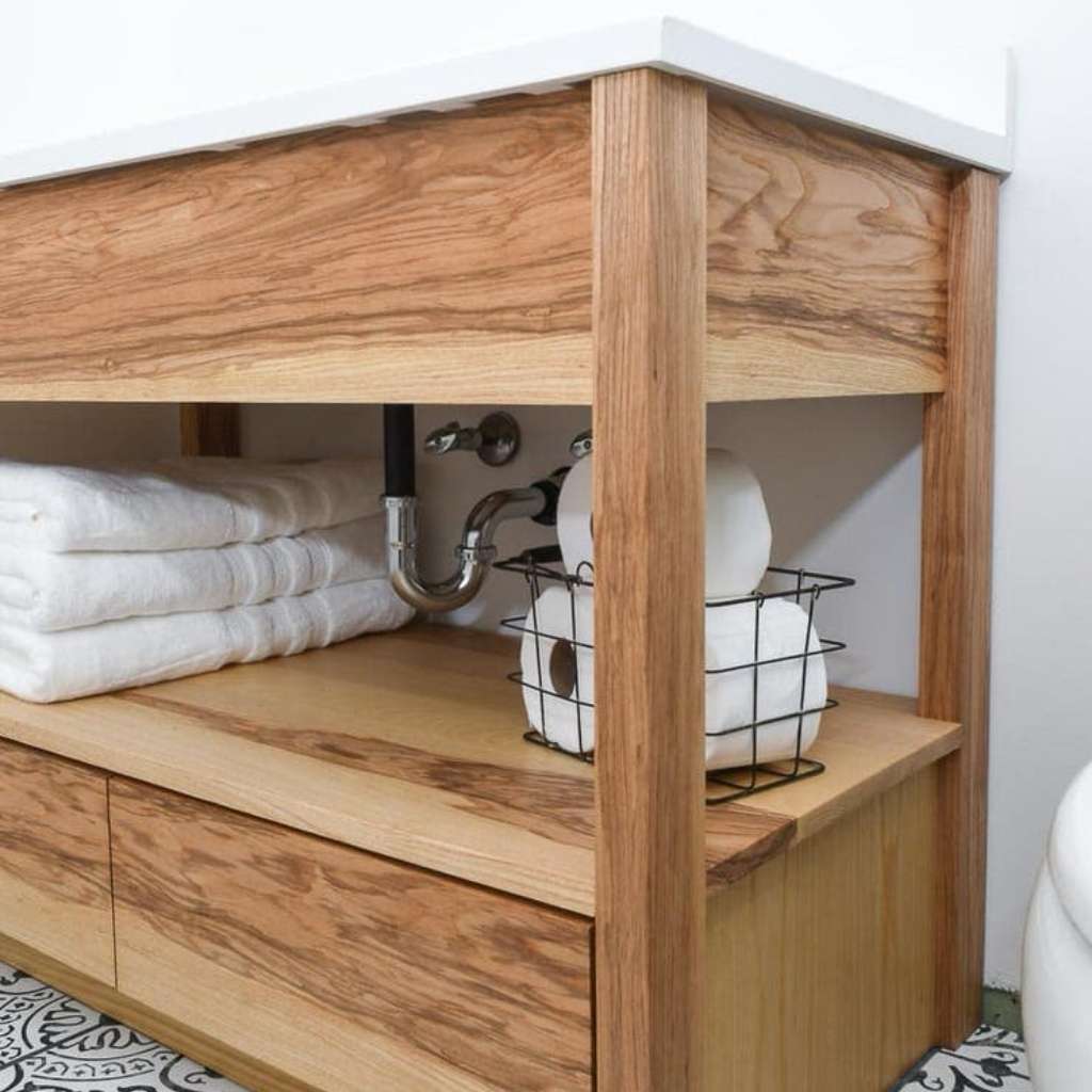 A DIY wooden bathroom vanity A DIY wooden bathroom vanity
