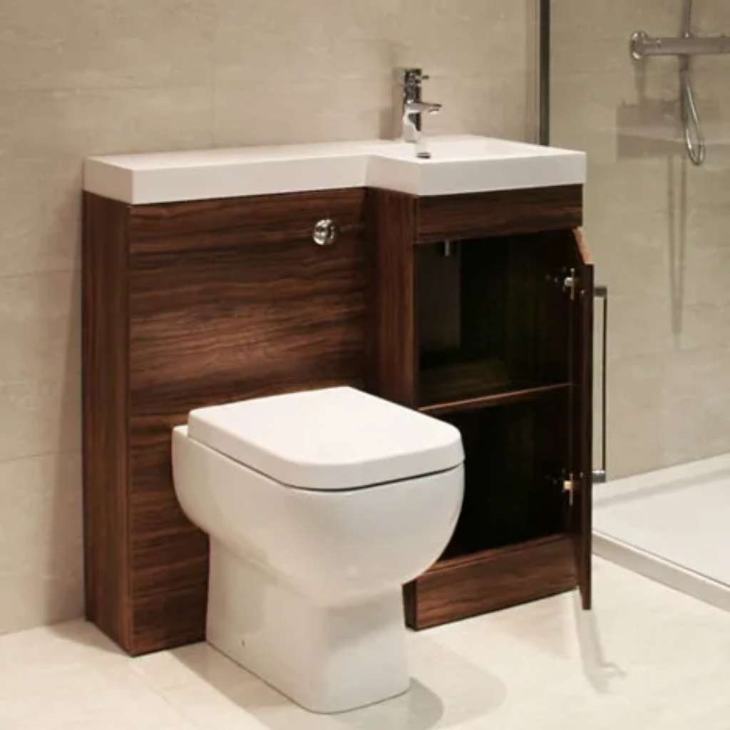 A standalone bathroom vanity