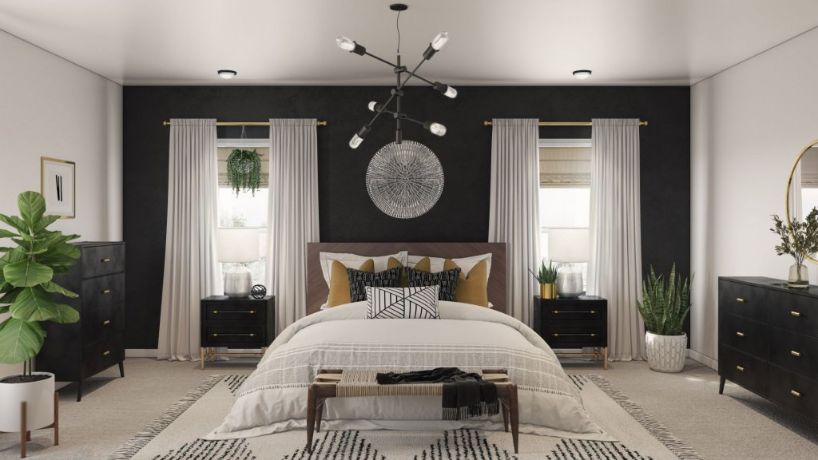 Black and White Walls Bedroom