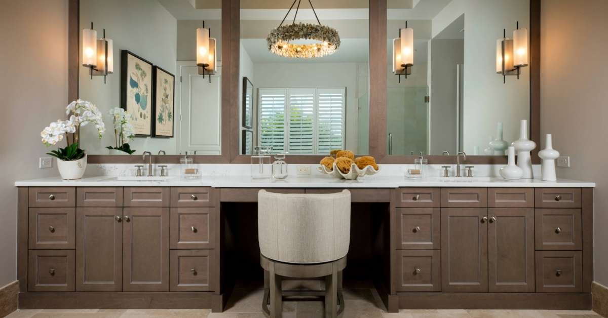 Brown and Vintage Painted Bathroom Cabinet Ideas