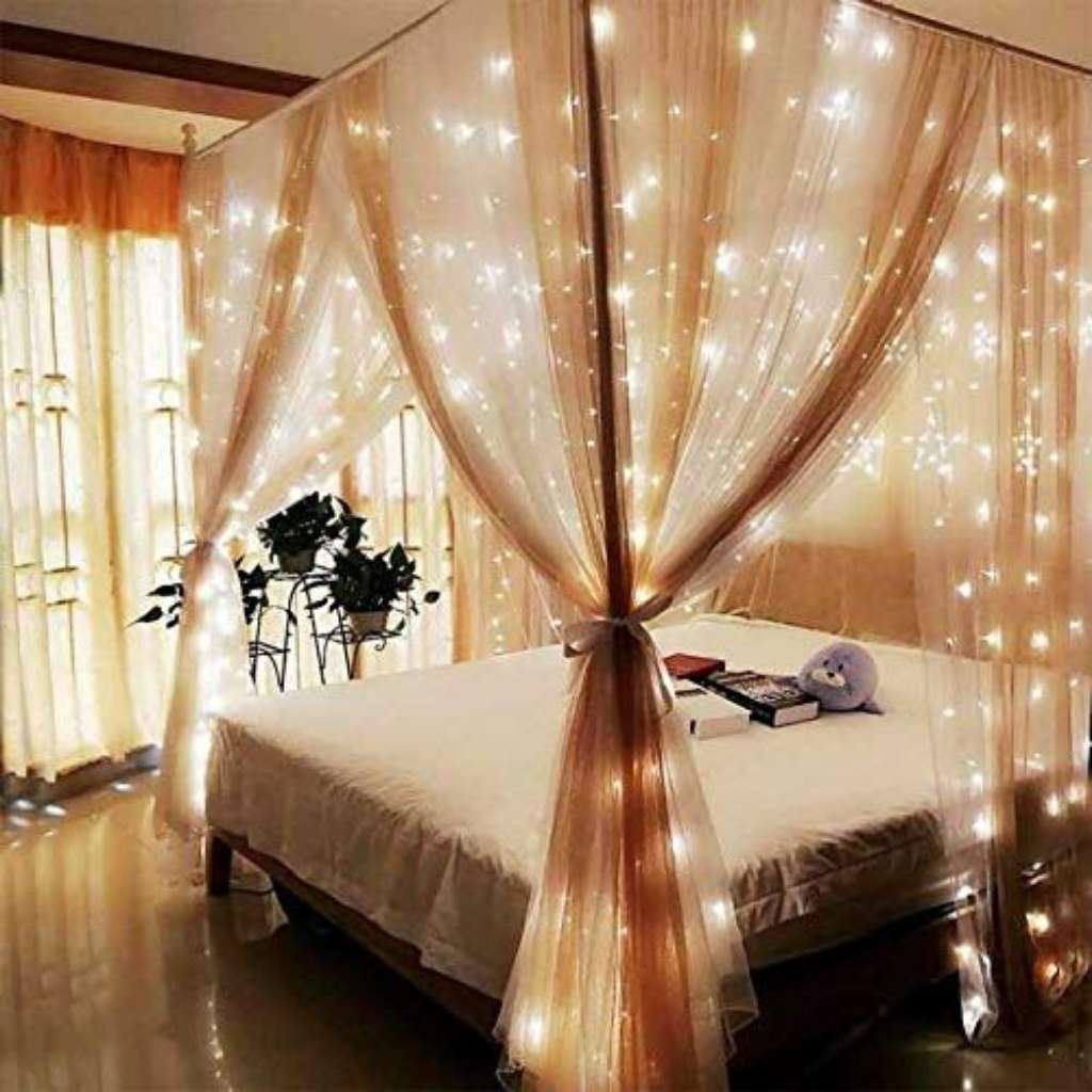 Canopy bedroom with led lights