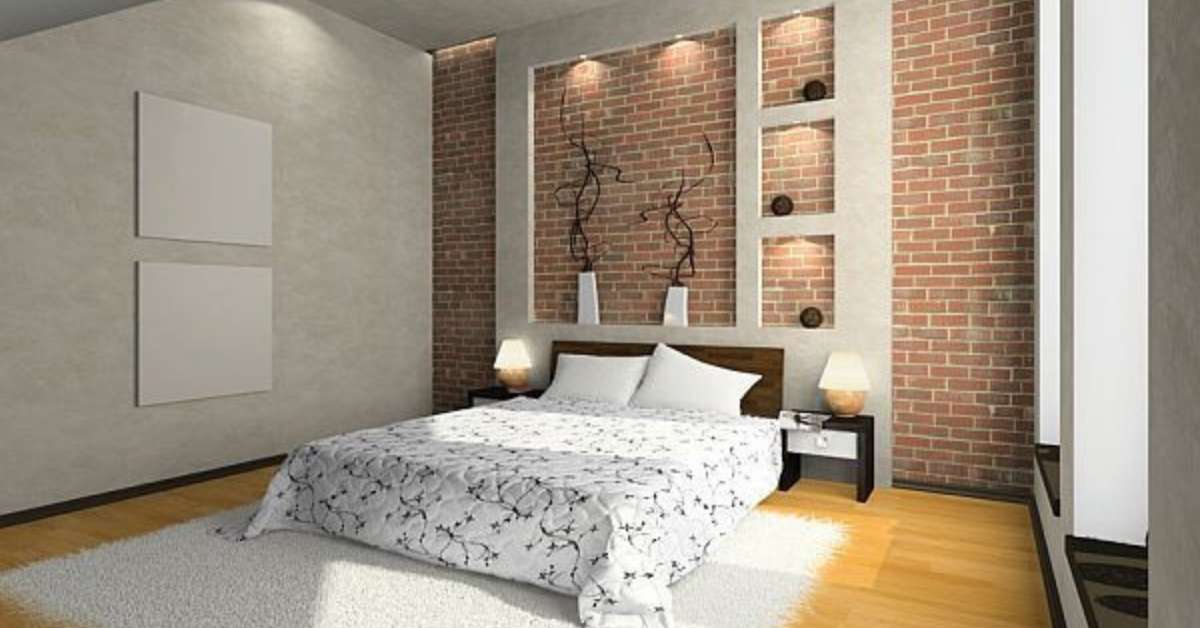 Combination of bricks and wood on a wall Combination of bricks and wood on a wall