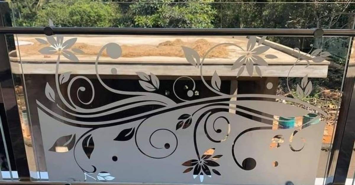 Etched design on toughened glass Etched design on toughened glass