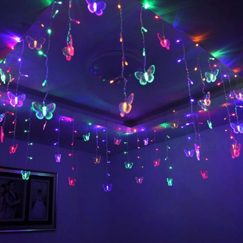 Floating butterfly string lights