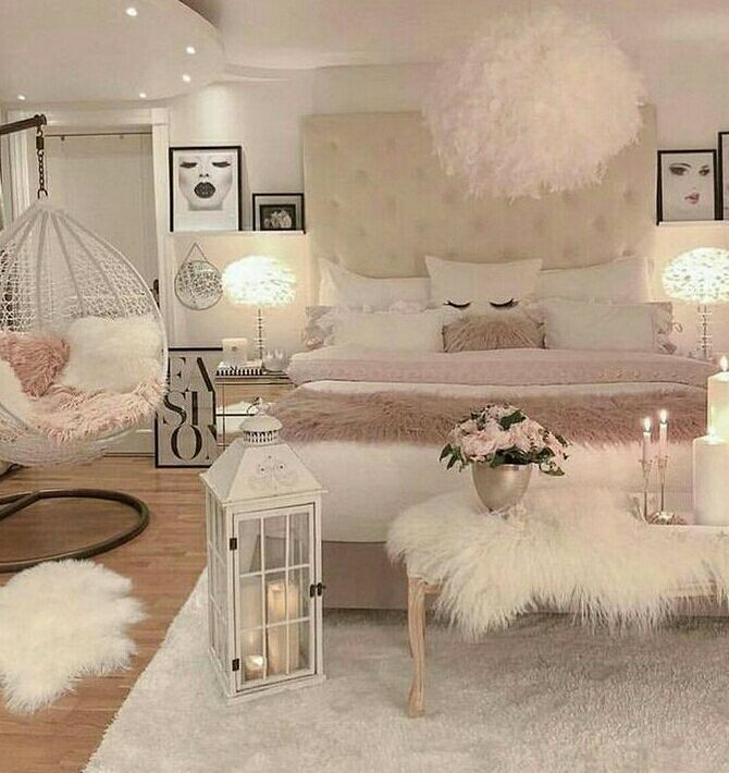 Fur All Around For Glamourous Bedroom Finish