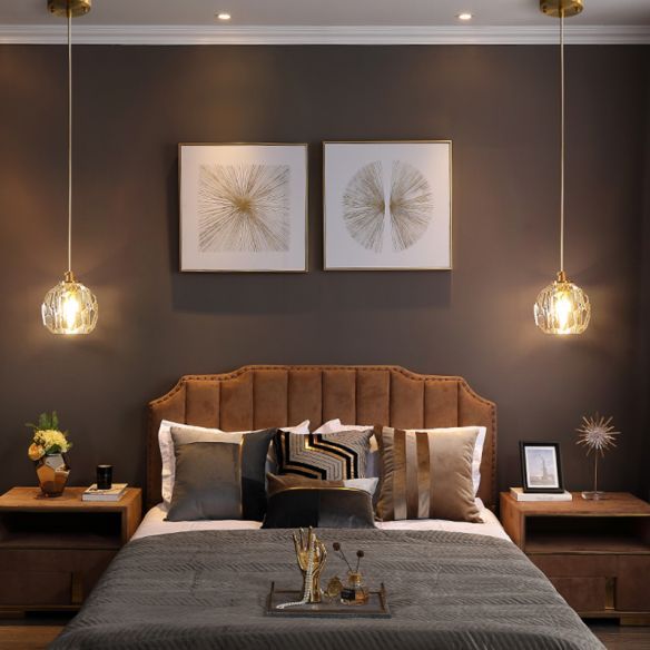 Golden Finish Pendant Lights For Women’s Bedroom