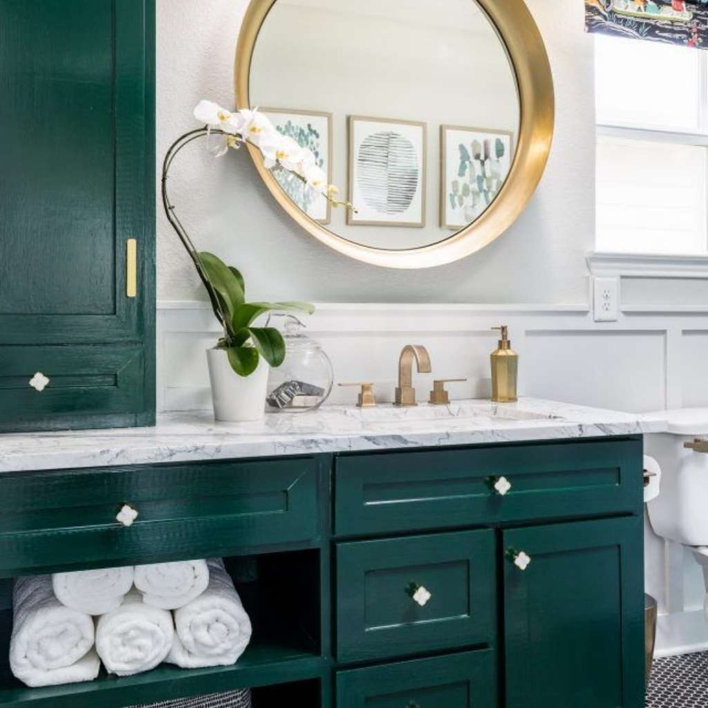 Green-Natured Painted Bathroom Cabinet Ideas Green-Natured Painted Bathroom Cabinet Ideas