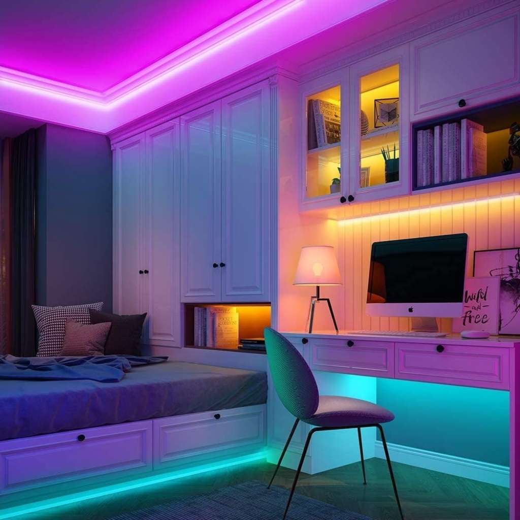Neon purple inspire bedroom led strip lights