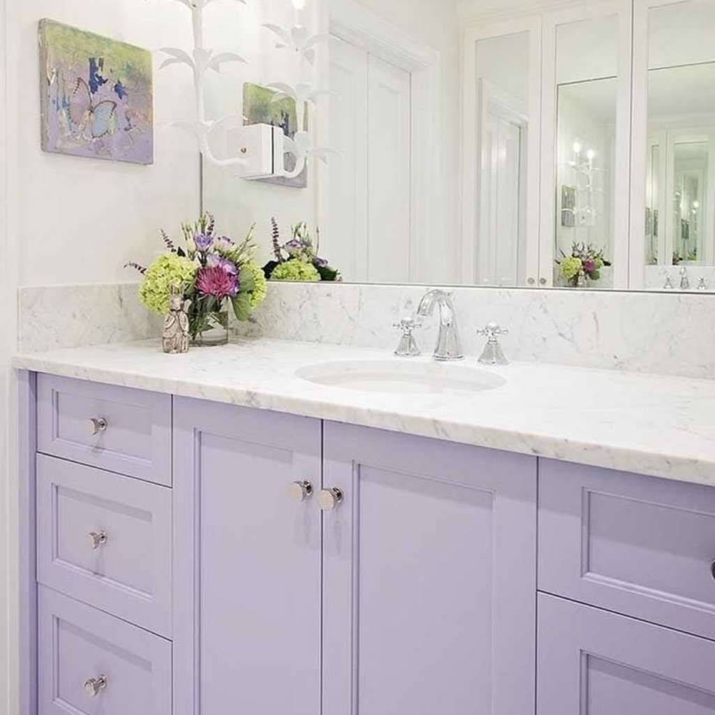 Soft Purple Painted Bathroom Cabinet Ideas Soft Purple Painted Bathroom Cabinet Ideas